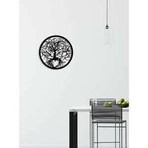 Decorazione in Metallo Albero 35, Nero, Metallo, 60x0,15x60 cm, DESIGN MANIA