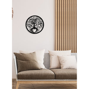 Decorazione in Metallo Albero 35, Nero, Metallo, 60x0,15x60 cm, DESIGN MANIA