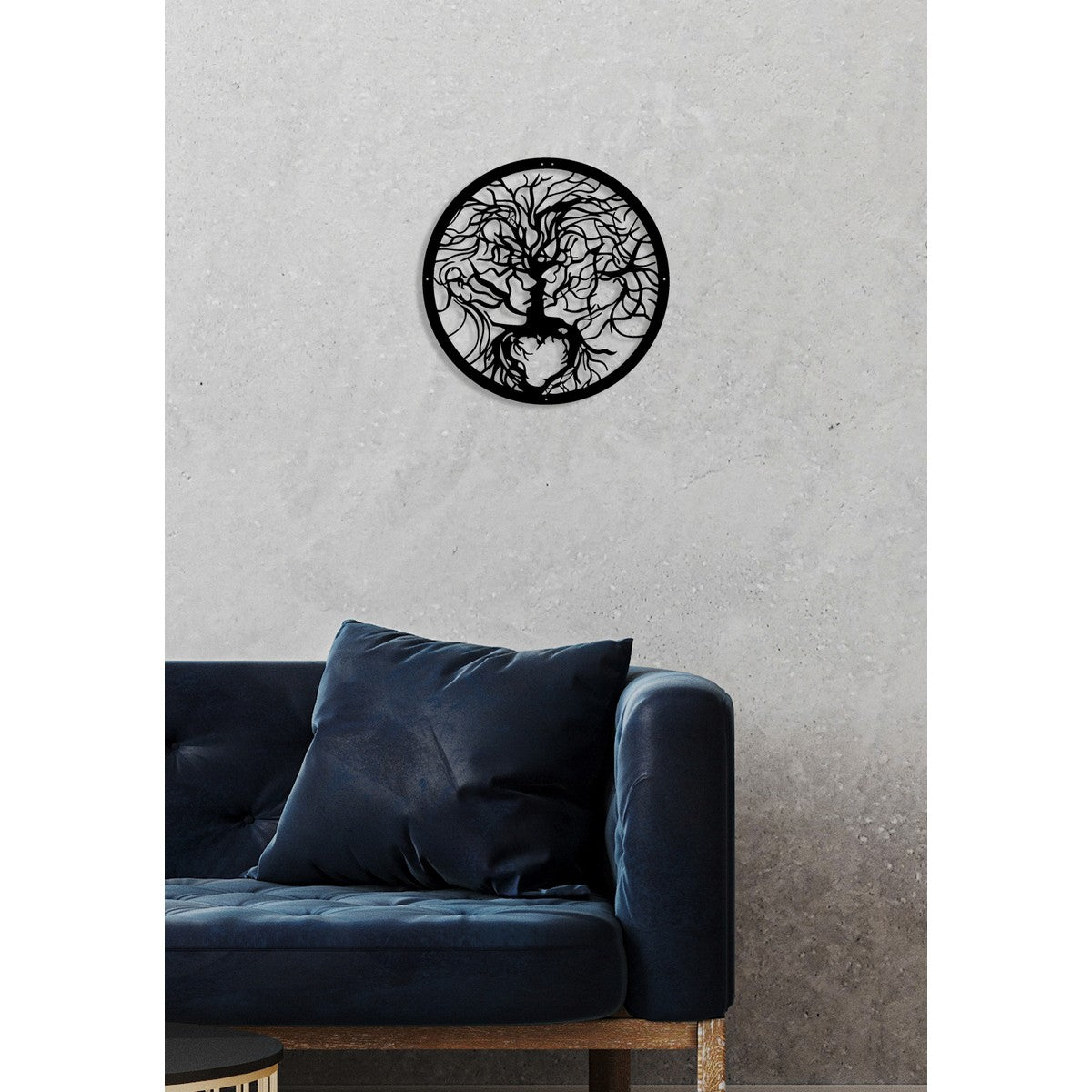 Decorazione in Metallo Albero 35, Nero, Metallo, 60x0,15x60 cm, DESIGN MANIA