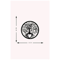 Decorazione in Metallo Albero 35, Nero, Metallo, 60x0,15x60 cm, DESIGN MANIA