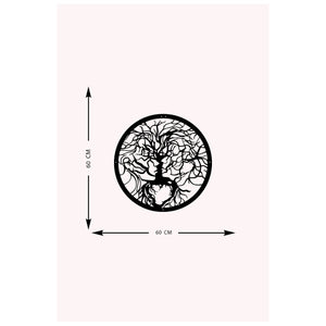 Decorazione in Metallo Albero 35, Nero, Metallo, 60x0,15x60 cm, DESIGN MANIA