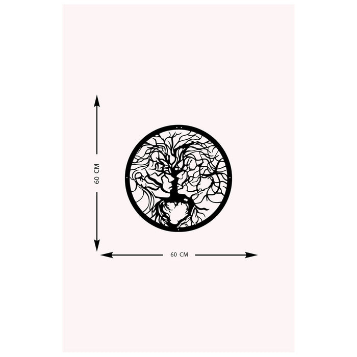 Decorazione in Metallo Albero 35, Nero, Metallo, 60x0,15x60 cm, DESIGN MANIA