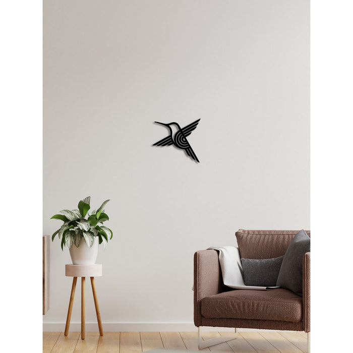 Decorazione in Metallo Colibri' 3, Nero, Metallo, 35x0,15x32 cm, DESIGN MANIA