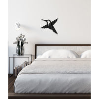 Decorazione in Metallo Colibri' 3, Nero, Metallo, 35x0,15x32 cm, DESIGN MANIA