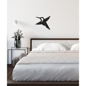 Decorazione in Metallo Colibri' 3, Nero, Metallo, 35x0,15x32 cm, DESIGN MANIA