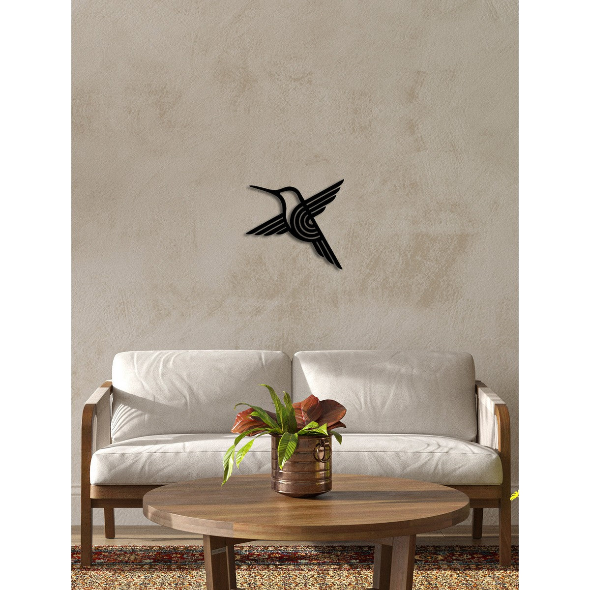 Decorazione in Metallo Colibri' 3, Nero, Metallo, 35x0,15x32 cm, DESIGN MANIA