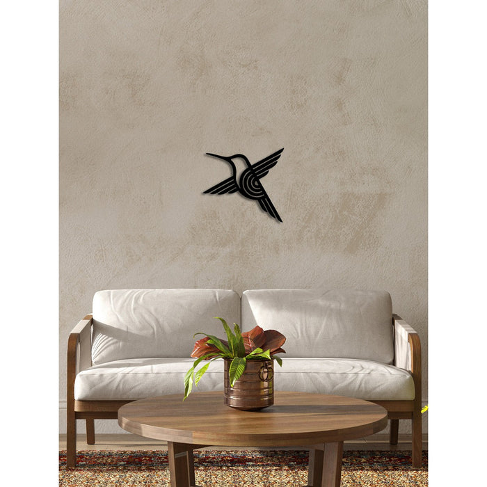 Decorazione in Metallo Colibri' 3, Nero, Metallo, 35x0,15x32 cm, DESIGN MANIA
