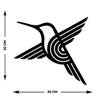 Decorazione in Metallo Colibri' 3, Nero, Metallo, 35x0,15x32 cm, DESIGN MANIA