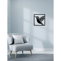 Decorazione in Metallo Colibri' 4, Nero, Metallo, 40x0,15x41 cm, DESIGN MANIA