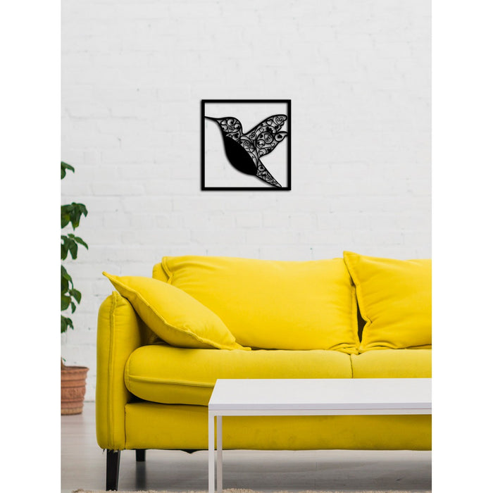 Decorazione in Metallo Colibri' 4, Nero, Metallo, 40x0,15x41 cm, DESIGN MANIA