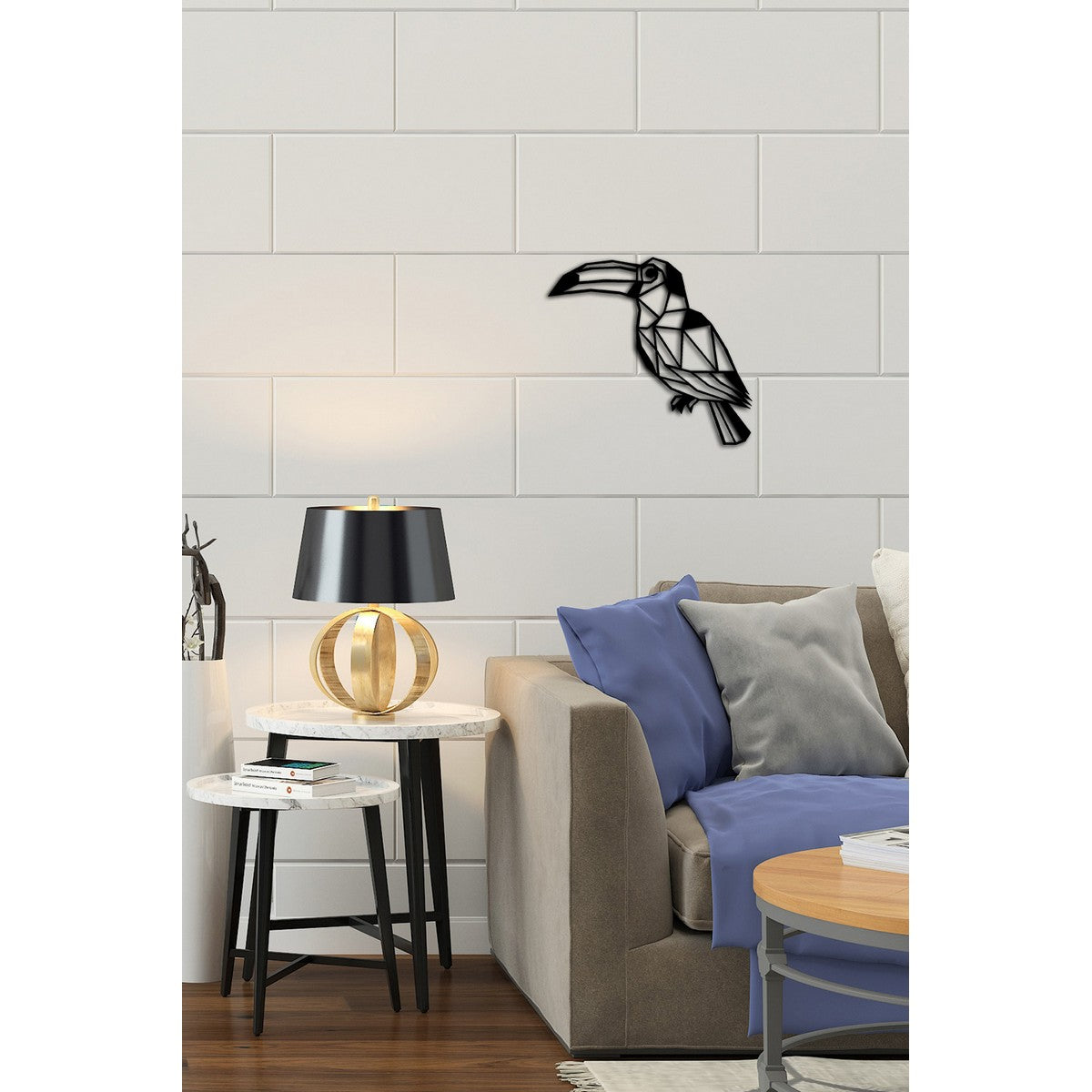 Decorazione in Metallo Tucano, Nero, Metallo, 38x0,15x35 cm, DESIGN MANIA