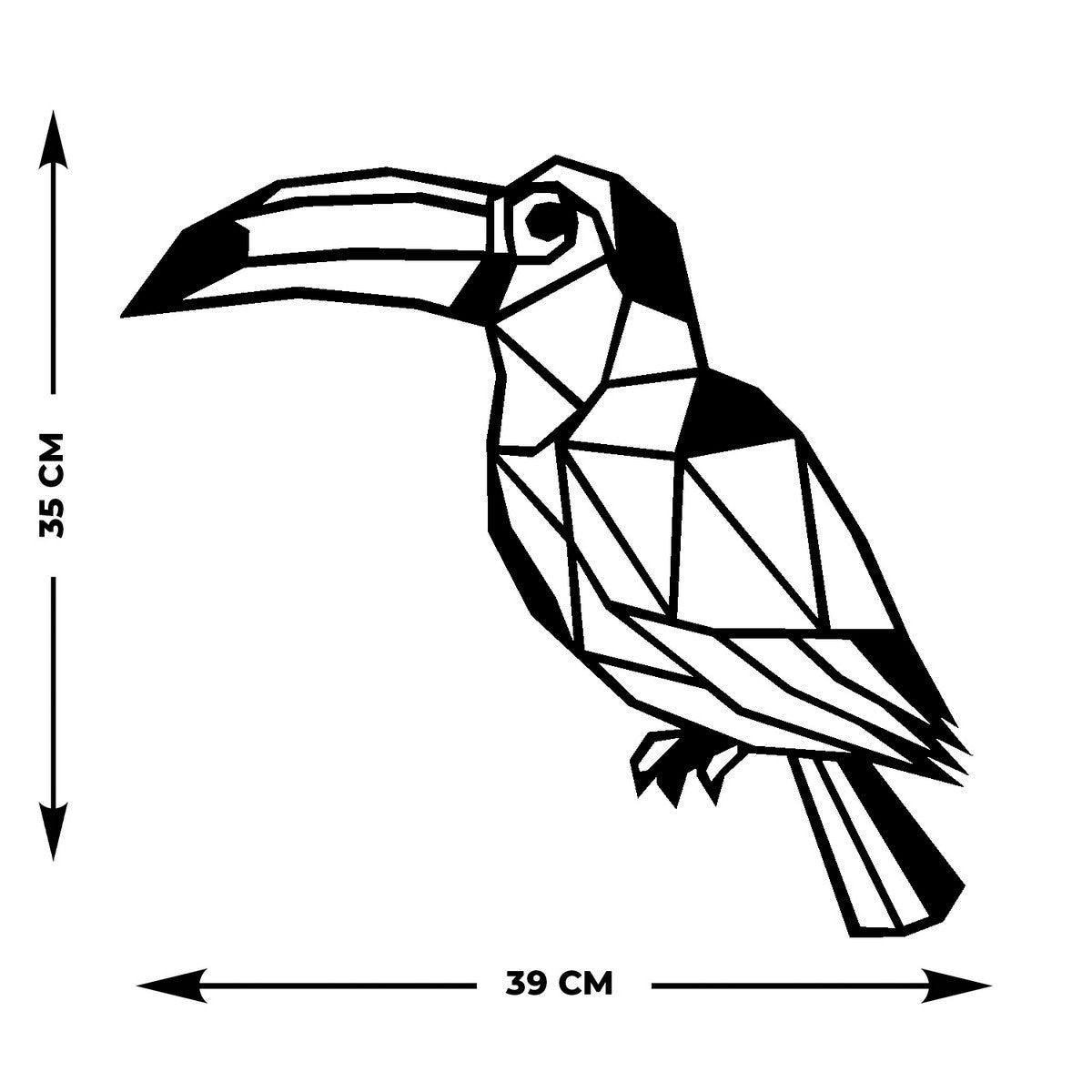 Decorazione in Metallo Tucano, Nero, Metallo, 38x0,15x35 cm, DESIGN MANIA