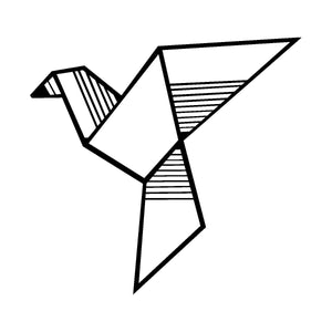 Decorazione in Metallo Uccelli 16, Nero, Metallo, 40x0,15x38 cm, DESIGN MANIA