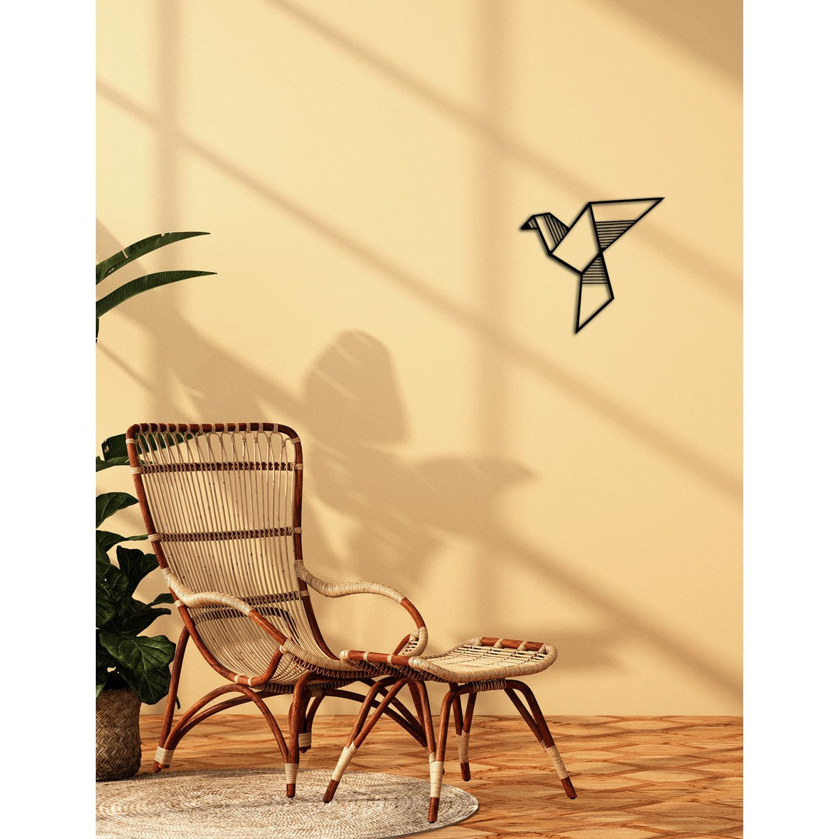 Decorazione in Metallo Uccelli 16, Nero, Metallo, 40x0,15x38 cm, DESIGN MANIA