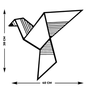 Decorazione in Metallo Uccelli 16, Nero, Metallo, 40x0,15x38 cm, DESIGN MANIA