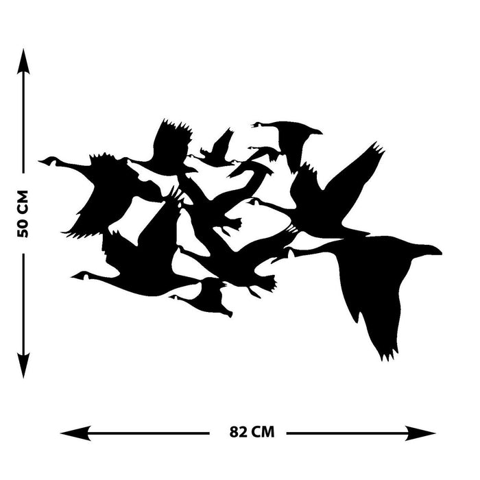 Decorazione in Metallo Uccelli 4, Nero, Metallo, 82x0,15x50 cm, DESIGN MANIA