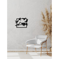 Decorazione in Metallo Uccelli 6, Nero, Metallo, 66x0,15x50 cm, DESIGN MANIA