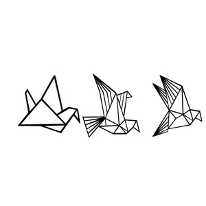 Decorazione in Metallo Uccelli 10, Nero, Metallo, 100x0,15x37 cm, DESIGN MANIA