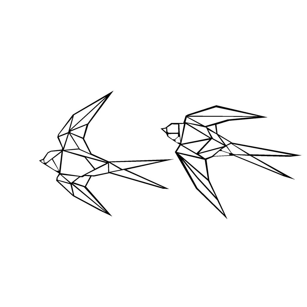 Decorazione in Metallo Rondini 5, Nero, Metallo, 70x0,15x33 cm, DESIGN MANIA