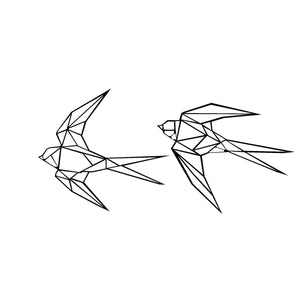 Decorazione in Metallo Rondini 5, Nero, Metallo, 70x0,15x33 cm, DESIGN MANIA