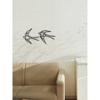 Decorazione in Metallo Rondini 5, Nero, Metallo, 70x0,15x33 cm, DESIGN MANIA