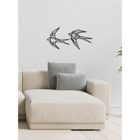 Decorazione in Metallo Rondini 5, Nero, Metallo, 70x0,15x33 cm, DESIGN MANIA