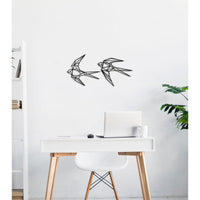 Decorazione in Metallo Rondini 5, Nero, Metallo, 70x0,15x33 cm, DESIGN MANIA