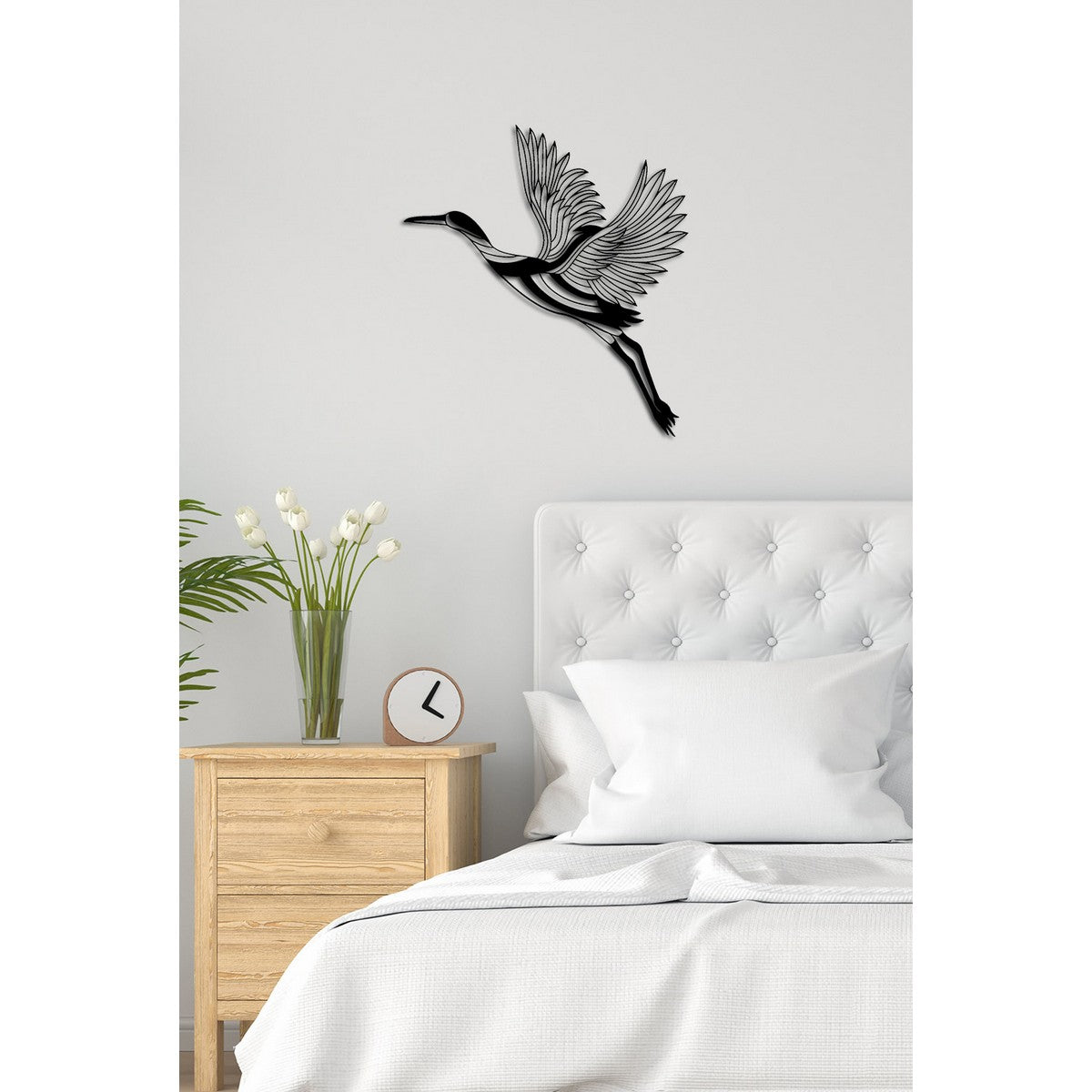 Decorazione in Metallo Uccelli 19, Nero, Metallo, 53x0,15x58 cm, DESIGN MANIA