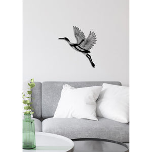 Decorazione in Metallo Uccelli 19, Nero, Metallo, 53x0,15x58 cm, DESIGN MANIA