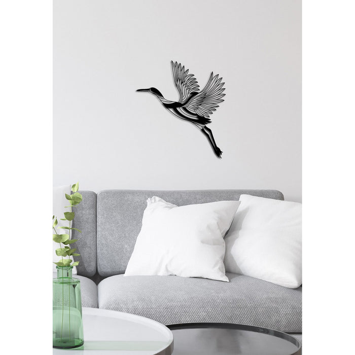 Decorazione in Metallo Uccelli 19, Nero, Metallo, 53x0,15x58 cm, DESIGN MANIA