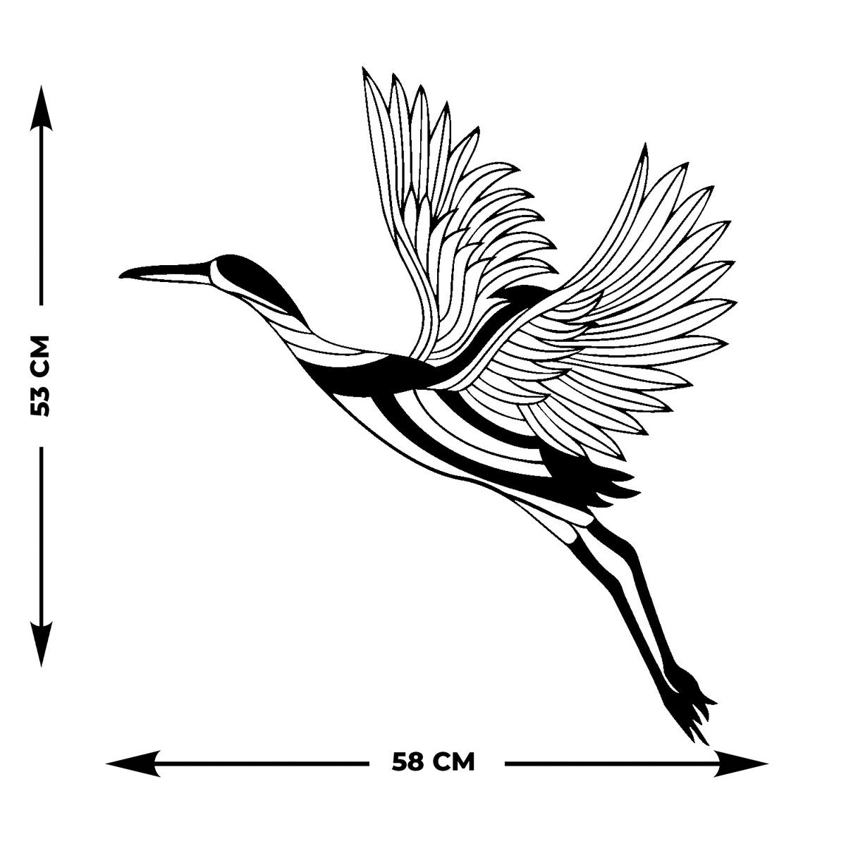 Decorazione in Metallo Uccelli 19, Nero, Metallo, 53x0,15x58 cm, DESIGN MANIA
