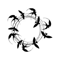 Decorazione in Metallo Rondini 3, Nero, Metallo, 62x0,15x60 cm, DESIGN MANIA