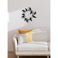 Decorazione in Metallo Rondini 3, Nero, Metallo, 62x0,15x60 cm, DESIGN MANIA