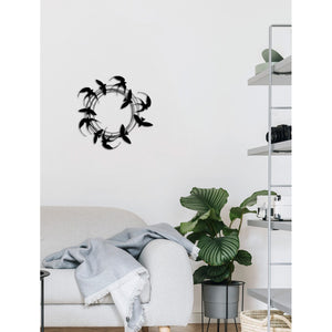 Decorazione in Metallo Rondini 3, Nero, Metallo, 62x0,15x60 cm, DESIGN MANIA