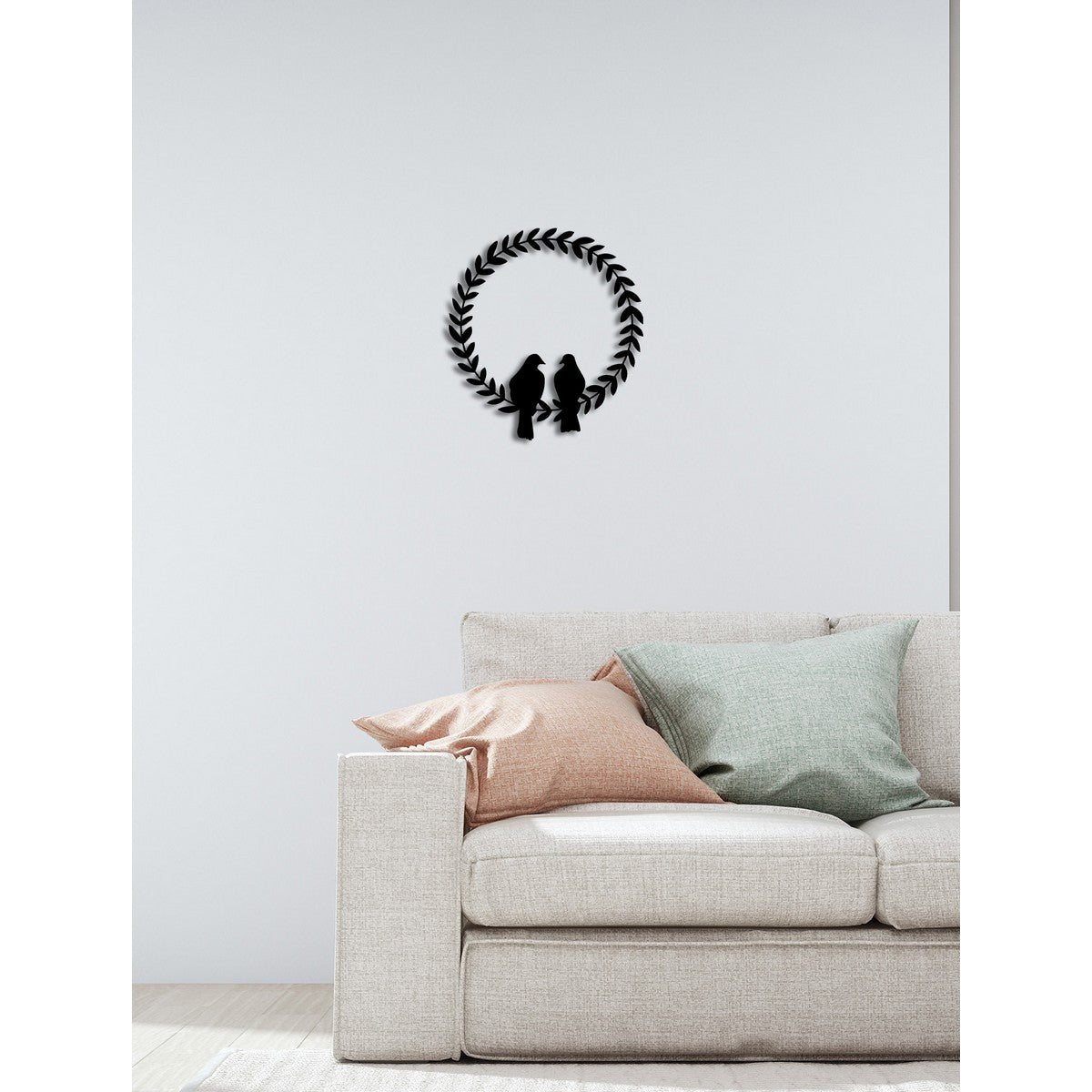 Decorazione in Metallo Uccelli 11, Nero, Metallo, 50x0,15x55 cm, DESIGN MANIA