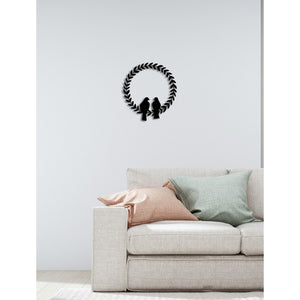 Decorazione in Metallo Uccelli 11, Nero, Metallo, 50x0,15x55 cm, DESIGN MANIA