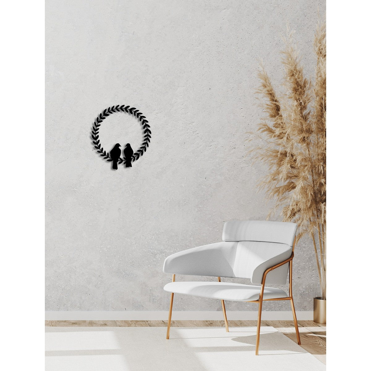 Decorazione in Metallo Uccelli 11, Nero, Metallo, 50x0,15x55 cm, DESIGN MANIA