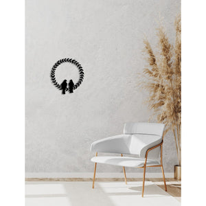 Decorazione in Metallo Uccelli 11, Nero, Metallo, 50x0,15x55 cm, DESIGN MANIA