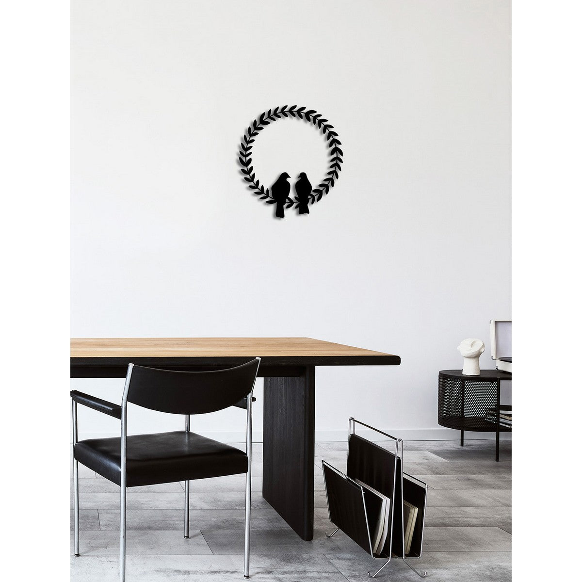 Decorazione in Metallo Uccelli 11, Nero, Metallo, 50x0,15x55 cm, DESIGN MANIA