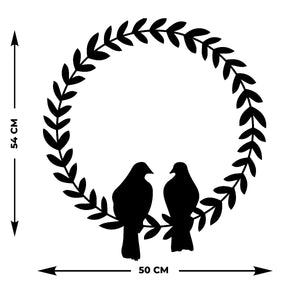 Decorazione in Metallo Uccelli 11, Nero, Metallo, 50x0,15x55 cm, DESIGN MANIA