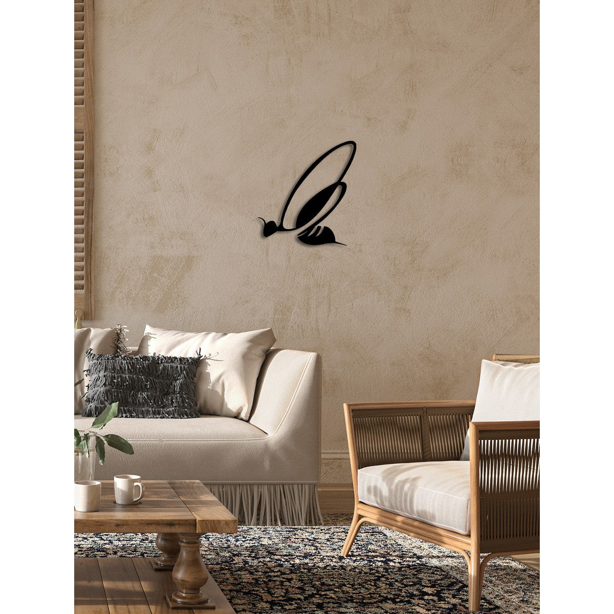 Decorazione in Metallo Volo 1, Nero, Metallo, 33x0,15x35 cm, DESIGN MANIA