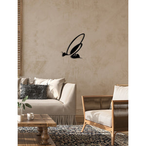 Decorazione in Metallo Volo 1, Nero, Metallo, 33x0,15x35 cm, DESIGN MANIA