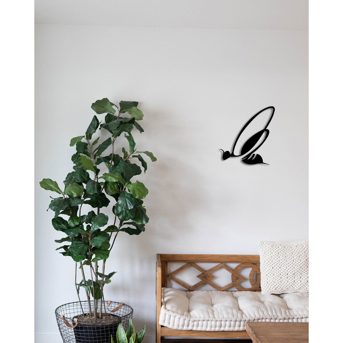 Decorazione in Metallo Volo 1, Nero, Metallo, 33x0,15x35 cm, DESIGN MANIA