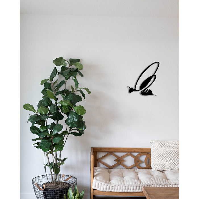 Decorazione in Metallo Volo 1, Nero, Metallo, 33x0,15x35 cm, DESIGN MANIA