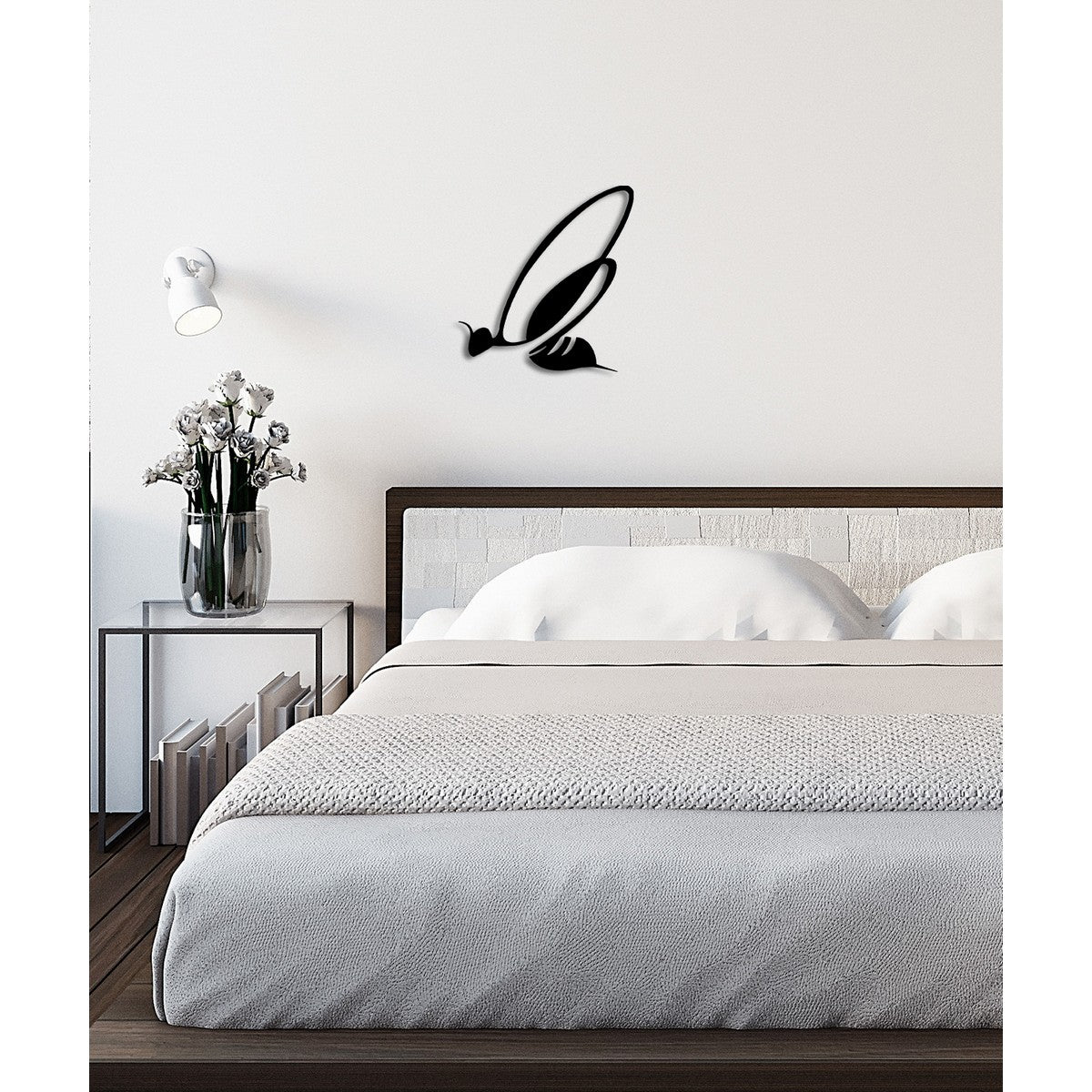 Decorazione in Metallo Volo 1, Nero, Metallo, 33x0,15x35 cm, DESIGN MANIA