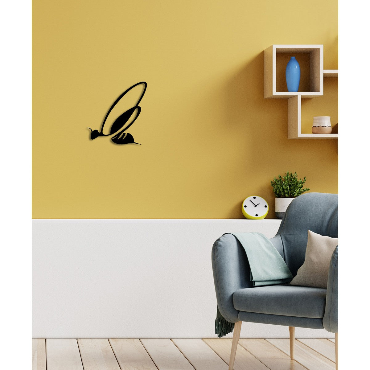 Decorazione in Metallo Volo 1, Nero, Metallo, 33x0,15x35 cm, DESIGN MANIA