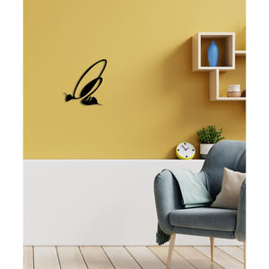 Decorazione in Metallo Volo 1, Nero, Metallo, 33x0,15x35 cm, DESIGN MANIA