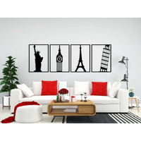 Decorazione in Metallo Monumenti, Nero, Metallo, 200x0,15x70 cm, DESIGN MANIA