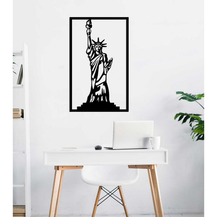 Decorazione in Metallo Statua della Liberta' 3, Nero, Metallo, 40x0,15x64 cm, DESIGN MANIA