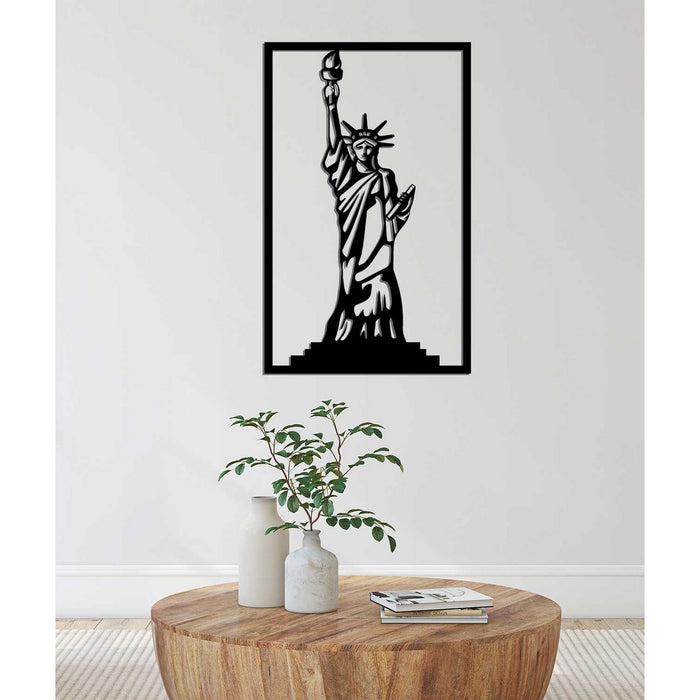 Decorazione in Metallo Statua della Liberta' 3, Nero, Metallo, 40x0,15x64 cm, DESIGN MANIA